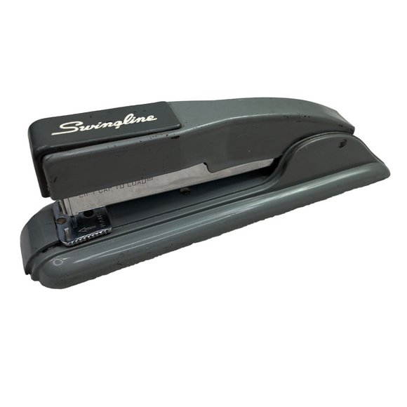 Swingline Office Vintage Swingline Stapler Model 27 Gray Metal 95s Uses 4 Staples Opens Flat